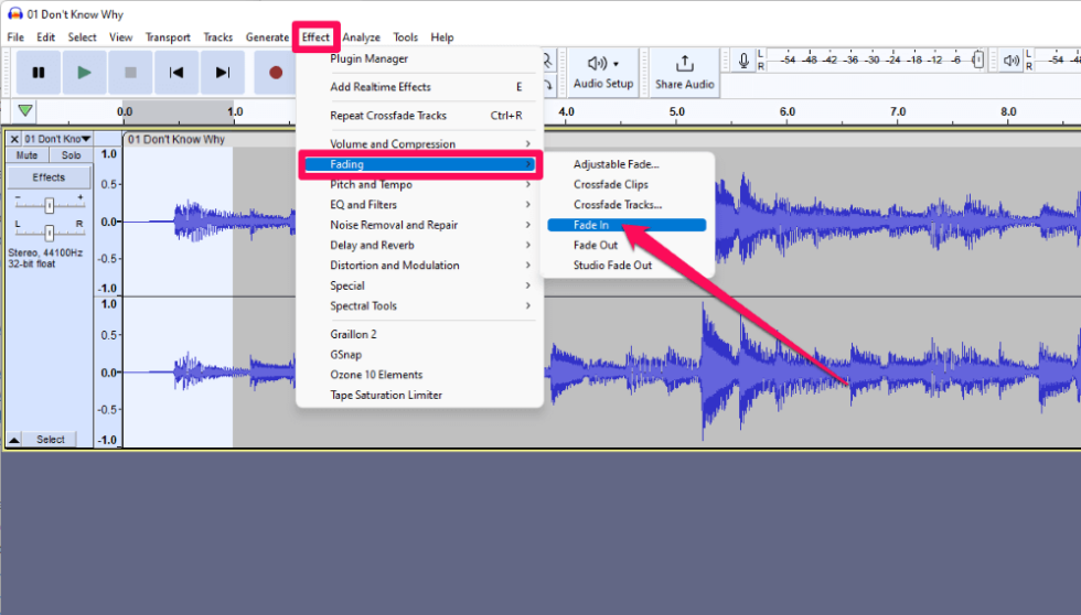 How To Fade In And Fade Out In Audacity Tutorial