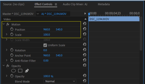 adobe premiere pro video size