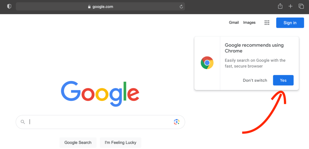 set google as homepage in safari