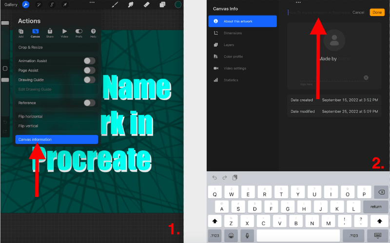 2 Quick Ways To Name Artwork In Procreate