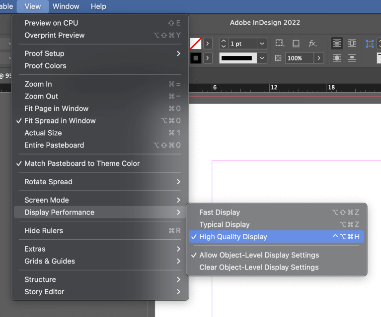 how to view presentation mode in indesign