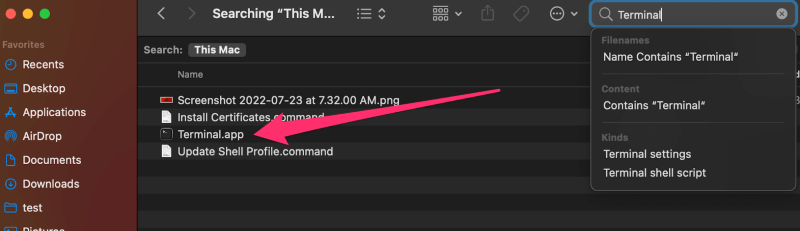 macbook open terminal shortcut