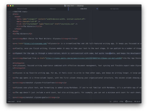 text editor for html mac