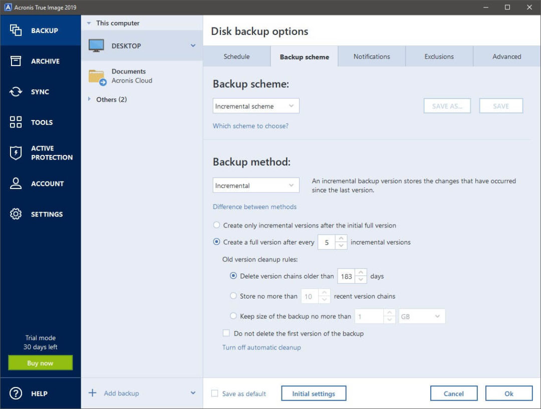 how to backup with acronis true image 2014