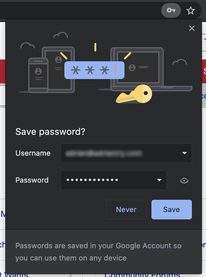 chrome for mac remove saved log in