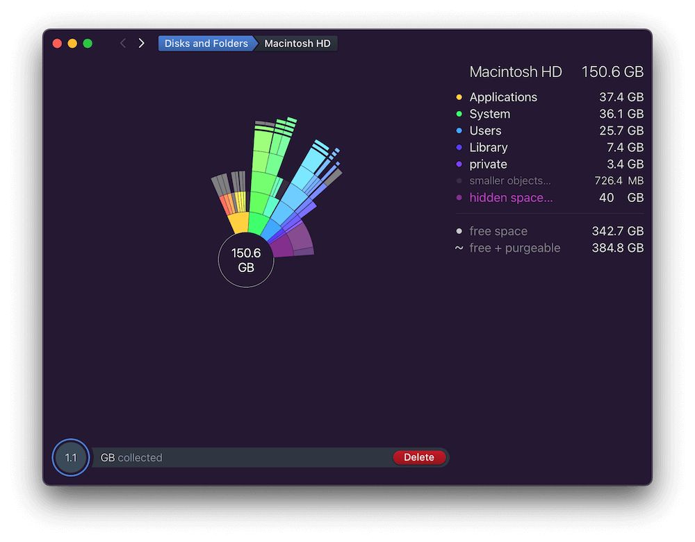 Daisy Disk cleaner for Mac