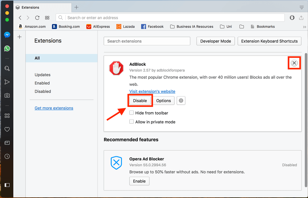 jw to disable add blocker for chrome on mac