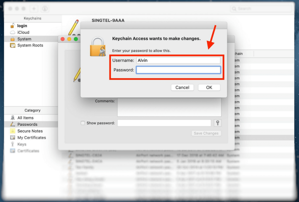view wifi password mac terminal