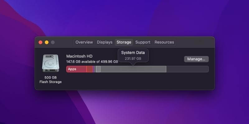 macOS System Data Taking huge amount of disk
