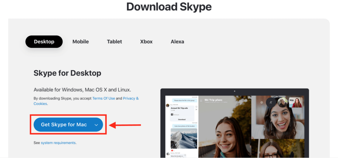 skype for meetings app mac