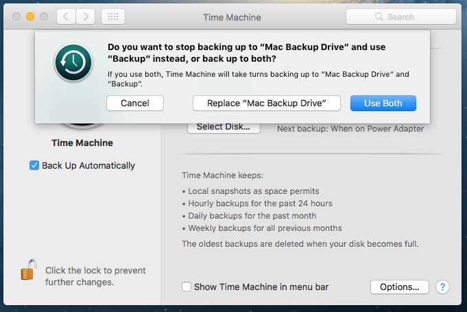 using time machine to backup outlook 2016 on mac